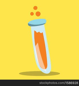 SCIENCE, TUBE, ORANGE, 12, Vector, illustration, cartoon, graphic, vecto