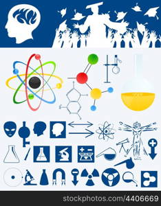 Science2. Collection on a science theme. A vector illustration