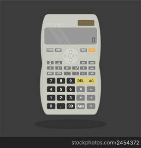 Scientific Calculator, Pocket calculators for finance, business, science, math, and education, Digital keypad math isolated device vector illustration.