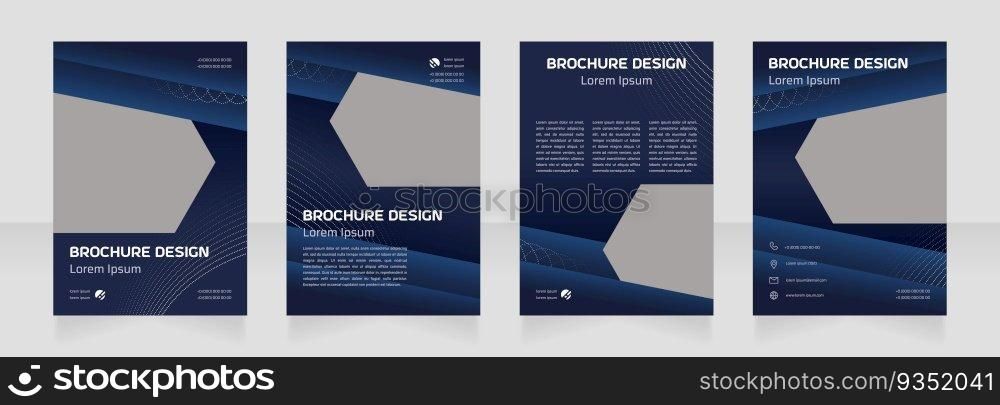 Scientific exploration blank brochure design. Template set with copy space for text. Premade corporate reports collection. Editable 4 paper pages. Astro Space Regular, Saira Light fonts used. Scientific exploration blank brochure design
