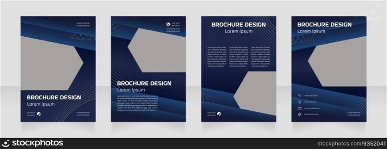 Scientific exploration blank brochure design. Template set with copy space for text. Premade corporate reports collection. Editable 4 paper pages. Astro Space Regular, Saira Light fonts used. Scientific exploration blank brochure design