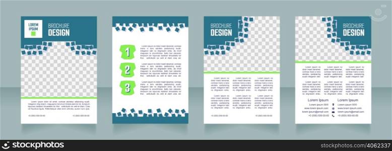 Scientific laboratory blank brochure design. Template set with copy space for text. Premade corporate reports collection. Editable 4 paper pages. Smooch Sans Light, Bold, Arial Regular fonts used. Scientific laboratory blank brochure design