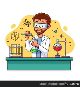 scientist at work in science laboratory