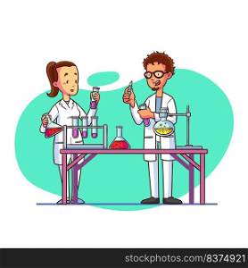 scientist at work in science laboratory