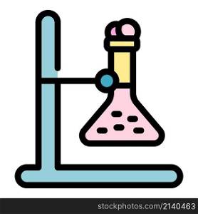 Scientist flask stand icon. Outline Scientist flask stand vector icon color flat isolated. Scientist flask stand icon color outline vector