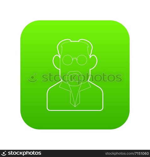 Scientist icon green vector isolated on white background. Scientist icon green vector