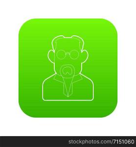 Scientist icon green vector isolated on white background. Scientist icon green vector