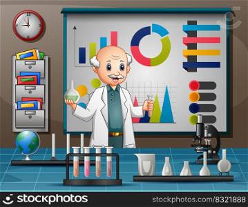 Scientist man conducting research in a lab 