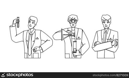 scientist man vector. laboratory doctor, medical science, medicine lab, research chemistry scientist man character. people Illustration. scientist man vector
