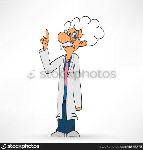 Scientist on a white background, vector illustration