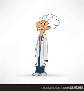 Scientist on a white background, vector illustration