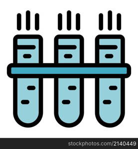 Scientist test tube stand icon. Outline Scientist test tube stand vector icon color flat isolated. Scientist test tube stand icon color outline vector