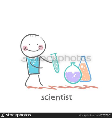 scientist with test tubes
