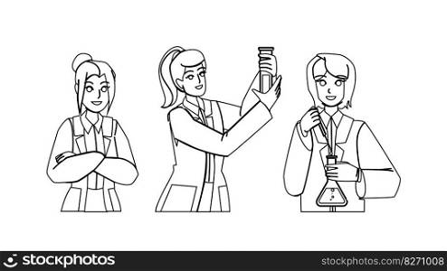 scientist woman vector. laboratory research, science medicine, lab medical, chemistry female, experiment biotechnology scientist woman character. people Illustration. scientist woman vector