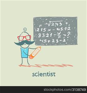 scientist wrote on the blackboard formula