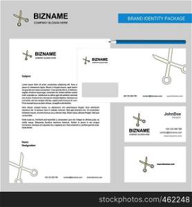 Scissor Business Letterhead, Envelope and visiting Card Design vector template