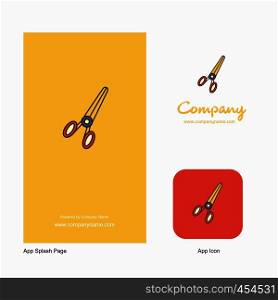 Scissor Company Logo App Icon and Splash Page Design. Creative Business App Design Elements