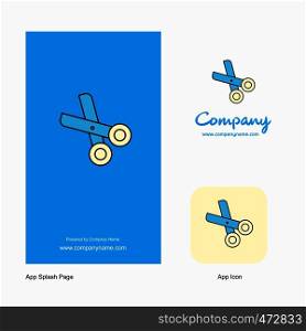 Scissor Company Logo App Icon and Splash Page Design. Creative Business App Design Elements