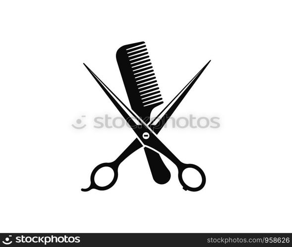 scissor icon logo vector illustration template