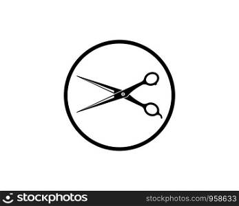 scissor icon logo vector illustration template