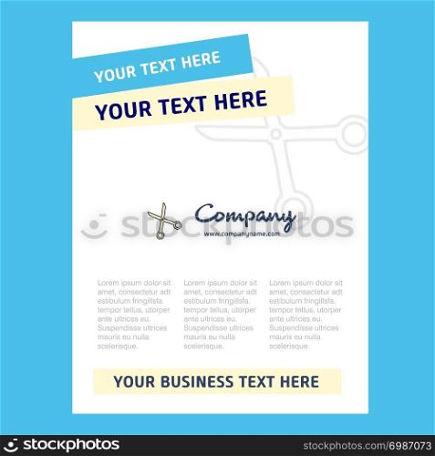 Scissor Title Page Design for Company profile ,annual report, presentations, leaflet, Brochure Vector Background