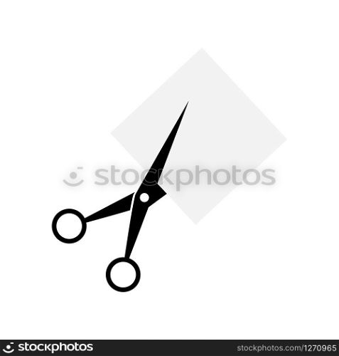 scissors and paper illustration logo vector