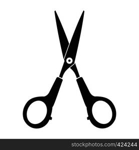 Scissors black simple icon isolated on white background. Scissors black simple icon