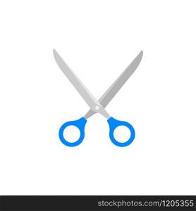 scissors color icon in flat style on a white background, vector. scissors color icon in flat style on a white background
