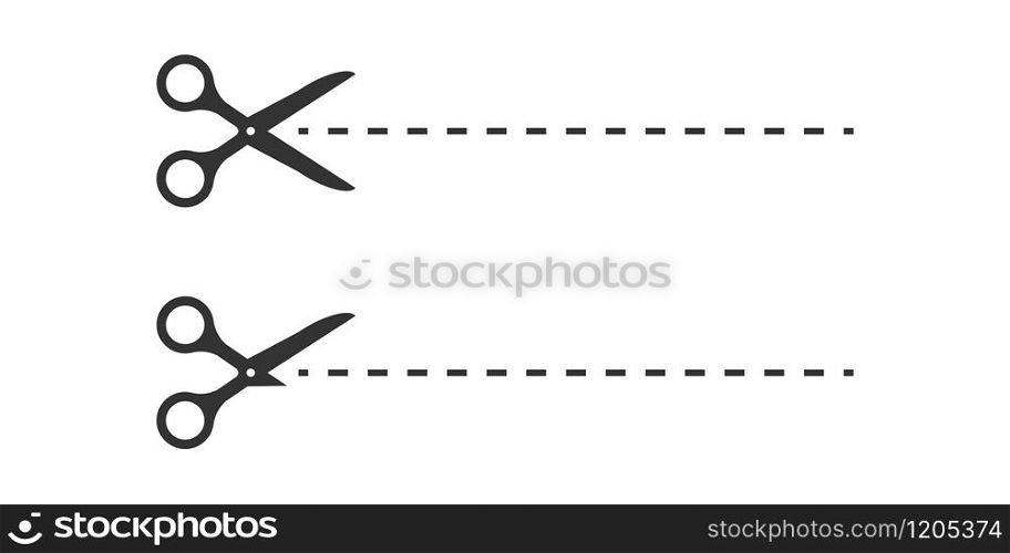 scissors cut icons on white background, vector illustration. scissors cut icons on white background, vector