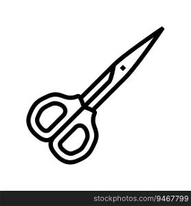 scissors embroidery hobby line icon vector. scissors embroidery hobby sign. isolated contour symbol black illustration. scissors embroidery hobby line icon vector illustration