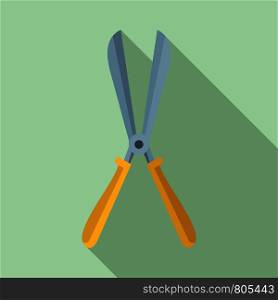 Scissors farm icon. Flat illustration of scissors farm vector icon for web design. Scissors farm icon, flat style