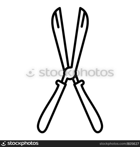 Scissors farm icon. Outline scissors farm vector icon for web design isolated on white background. Scissors farm icon, outline style