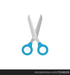 Scissors flat sign symbol icon isolated on white background. Vector EPS 10