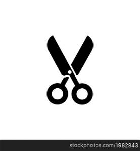 Scissors. Flat Vector Icon. Simple black symbol on white background. Scissors Flat Vector Icon
