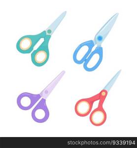 Scissors for cutting paper. Welcome back to school supplies for kids.