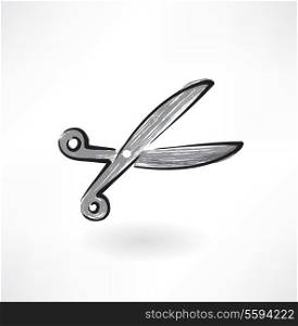 scissors grunge icon