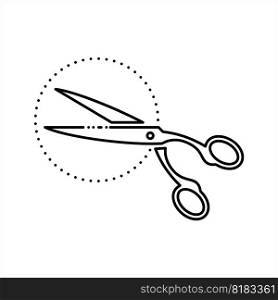 Scissors Icon, Cutting Scissors Vector Art Illustration