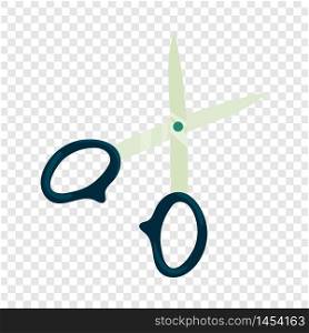 Scissors icon in cartoon style isolated on background for any web design. Scissors icon, cartoon style