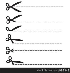 scissors icon on white background. flat style. scissors cut icon for your web site design, logo, app, UI. Different scissors cut symbol. scissors cut line sign.