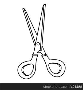 Scissors icon. Outline illustration of scissors vector icon for web. Scissors icon, outline style