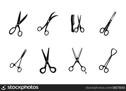 Scissors icon set. Simple set of scissors vector icons for web design isolated on white background. Scissors icon set, simple style
