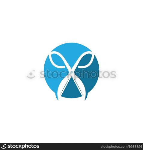 Scissors icon vector illustration. Hairdresser logo symbol.