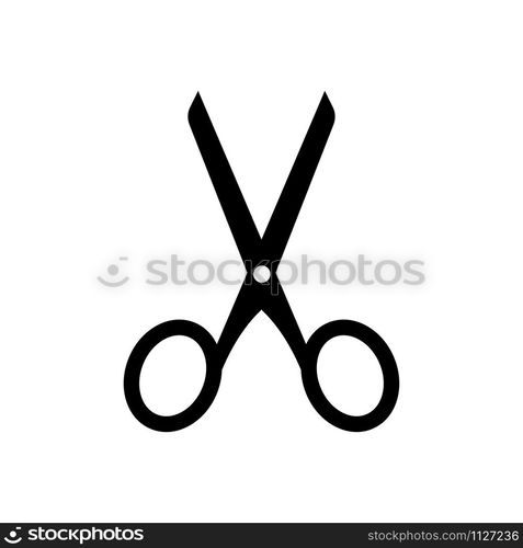 Scissors icon vector illustration on white background. Scissors icon vector on white background