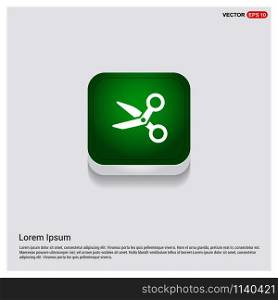 Scissors iconGreen Web Button - Free vector icon