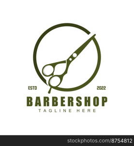 Scissors Logo Design, Barbershop Shaver Vector, Babershop Scissors Brand Illustration