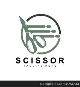 Scissors Logo Design, Barbershop Shaver Vector, Babershop Scissors Brand Illustration