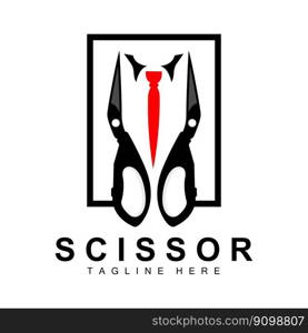 Scissors Logo Design, Barbershop Shaver Vector, Babershop Scissors Brand Illustration