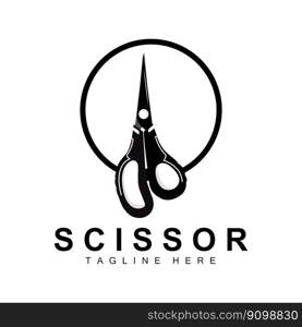 Scissors Logo Design, Barbershop Shaver Vector, Babershop Scissors Brand Illustration