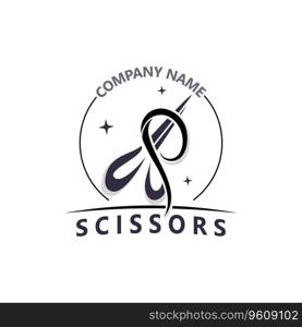 Scissors Logo Design Icon Template. Modern simple design. barbers tools and barbershop. Vector Illustration