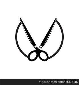 Scissors Logo, Shaver Vector, Simple Barber Shop Design, Icon, Background, Symbol, Template